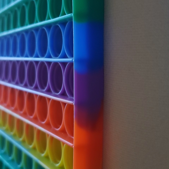 Square Rainbow Pop-It with 100 pops - Picture 5 of 5